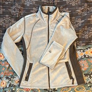 Kuhl Women's cream and Brown Fleece Jacket Size Medium